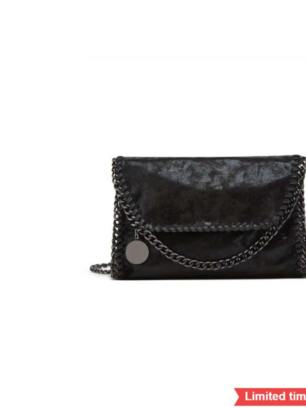 Soft Polyester Crossbody Bag Mini Shoulder Purse Zip Closure Chain Strap